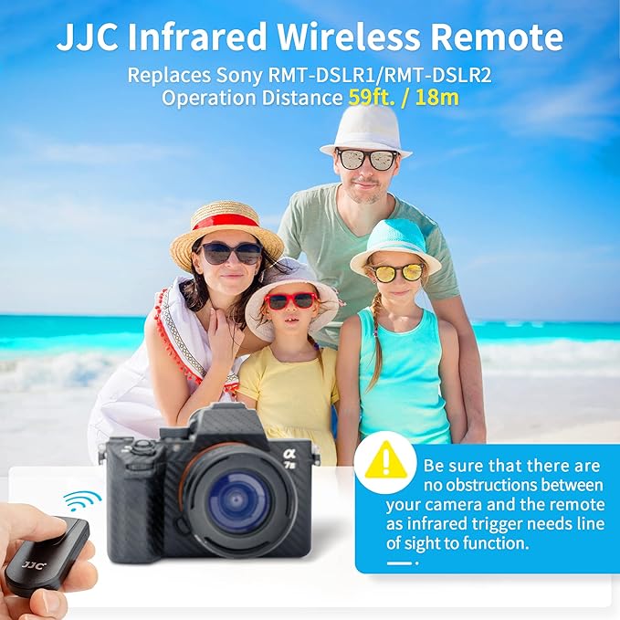JJC Wireless Infrared Shutter Release Remote for Sony A6600, A6500, A6400, A1, A7 III, A7R IV, A7S III, A9 II, A99II, NEX-6, NEX-7 - Replaces Sony RMT-DSLR1 & RMT-DSLR2 Remote