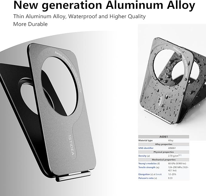 Magnetic Tripod for iPhone, Aluminium Phone Tripod Stand Compatible with Magsafe iPhone 17/16/15/14/13/12 Series, Foldable Strong Magnetic Phone Stand & Travel Essentials Accessories