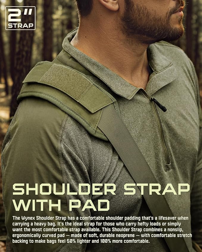 WYNEX Shoulder Strap Pad for Tactical Pouch, Universal Bag Strap with Detachable Thick Pad Single Shoulder Straps Replacement