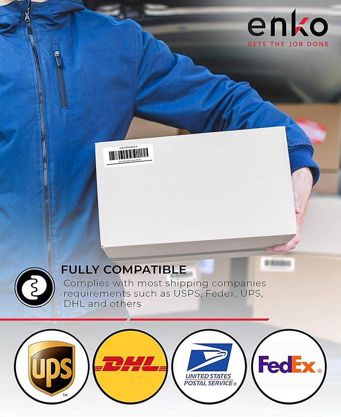 enKo 8-1/2 x 11 Inch Label - White Blank - 1 Per Sheet Full Shipping Address Labels for Laser Inkjet Printer (500 Sheets, 500 Labels)