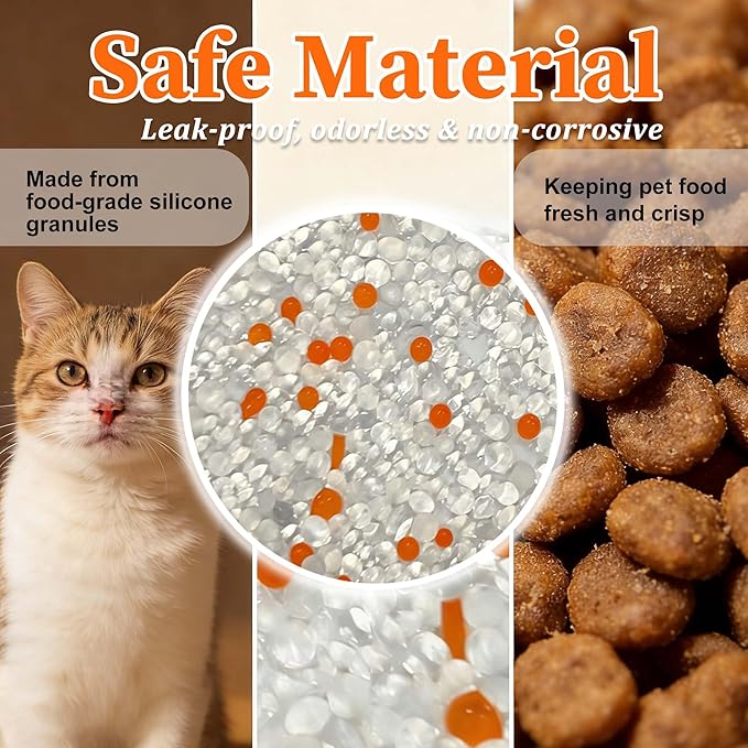 12PCS Color-Changing Pet Food Desiccant Packs Compatible with PETLIBRO Automatic Cat Feeder, Individually Packaged Desiccant Replacement Packs Suitable for PETKIT Automatic Cat Feeder