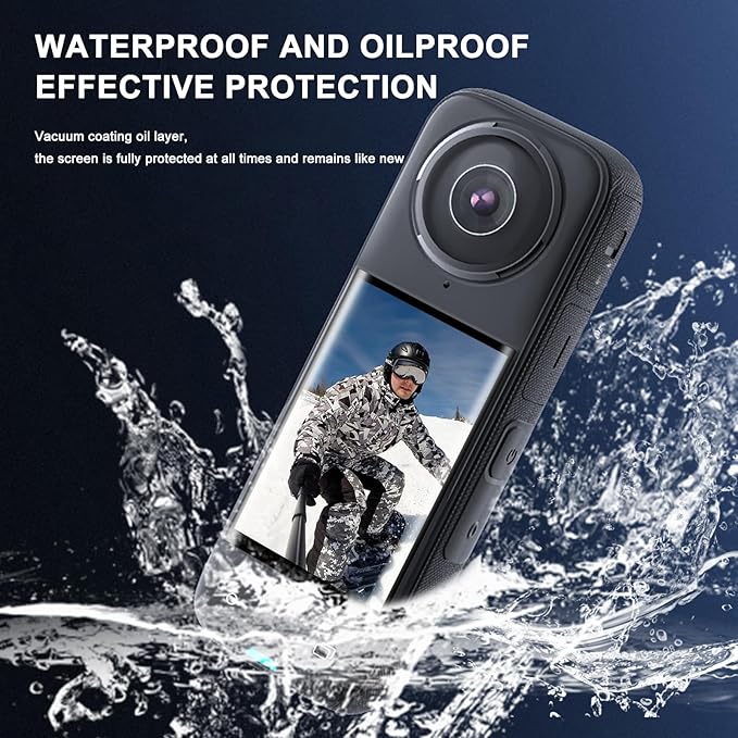 FitStill LCD Film Screen Protector Compatible with Insta 360X5,Tempered Glass Screen Cover for Insta 360 X5/X4 Action Camera Accessories,Ultra HD,9H Hardness,Scratch Resistant