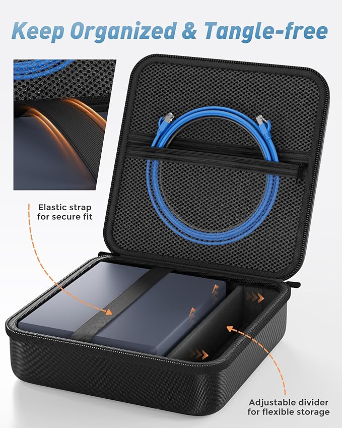 ProCase Hard Travel Electronic Organizer Case Bundle with Hard Carrying Case for Glinet Travel Router