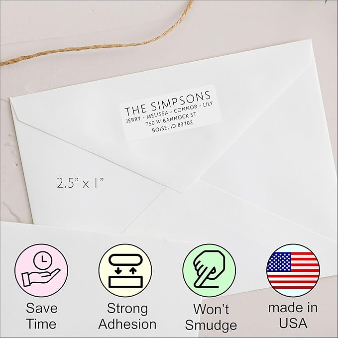 Personalized White Address Labels for Business – Custom Return Address Stickers for Envelopes, Mailing & Shipping Packages – Bulk Business Mailing Labels by PrettySweetParty (Sans Serif Font)
