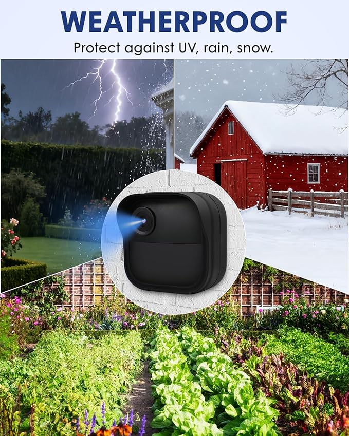 Silicone Case Cover for Blink Outdoor 4/Blink Outdoor 2K+, Weatherproof Silicone Cover Skin Provides Full Camera Protection, for All-New Blink Outdoor 4 Home Security Camera (Black)