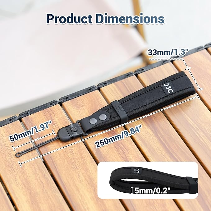 JJC Soft Camera Hand Strap Wrist Strap for Sony ZV-1 ZV1 ZV-1F ZV1F ZV-E1 ZVE1 RX100 VII RX100M7 Ricoh GRIV GR IV GR III GR4 GR3 Canon PowerShot V1 SX740 HS and More Mirrorless & Digital Cameras