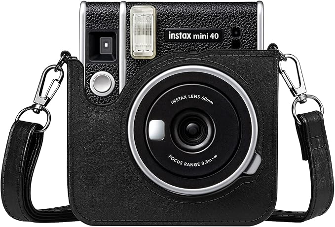 Fintie Protective Case for Fujifilm Instax Mini 40 Instant Camera - Premium Vegan Leather Bag Cover with Removable Adjustable Strap