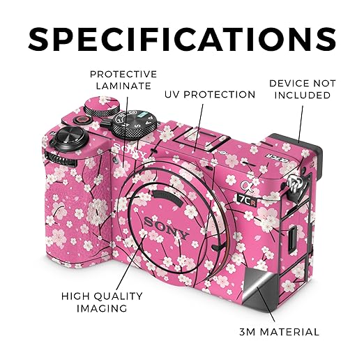 Camera Skin Compatible with Sony Alpha 7CR Camera (2023) - Sakura Pink - Premium 3M Vinyl Protective Wrap Decal Cover - Easy to Apply | Crafted in The USA by MightySkins