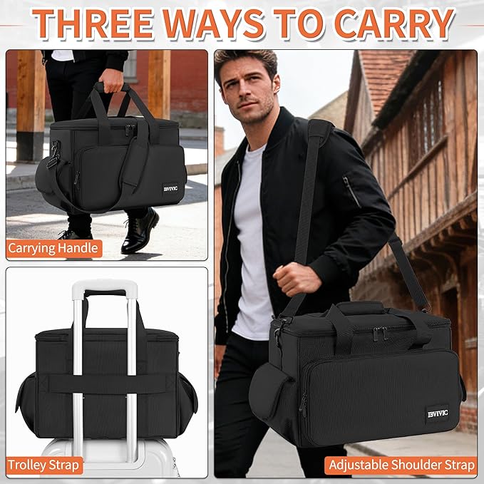 DJ Cable File Bag with 6 Detachable Dividers High Capacity Gig Cable Bag for Cords,DJ Gear,Sound Instrument and Accessories