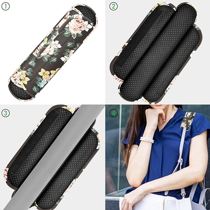 ZINZ Universal Shoulder Pad with Ultra Thick Cushion for Bag Luggage Bag Crossbody, Plus Long & Anti-Slip & Breathable,Dark Rose