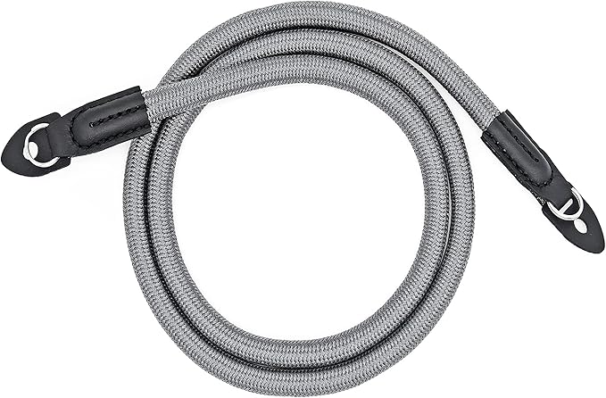 Camera Strap Vintage 100cm Nylon Climbing Rope Camera Neck Shoulder Strap for Micro Single and DSLR Camera (Grey)
