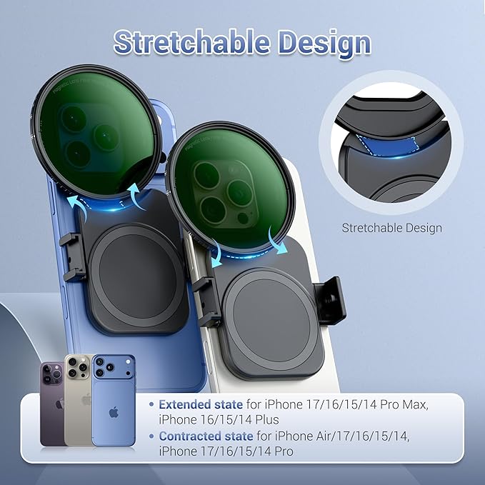 JJC 67mm CPL Filter for iPhone, Magnetic Circiular Polarizer Lens Filter Mount Adapter Kit Compatible with iPhone Air 17 16 15 14 Pro Max Plus with 1/4” Screw & Shoe Mount