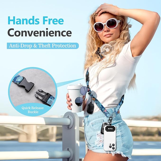 Azrra Adjustable Crossbody Phone Lanyard: Universal Crossbody Phone Strap Adjustable Cell Phone Lanyard for iPhone Samsung