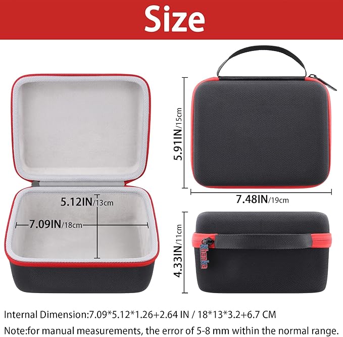 khanka Hard Carrying Case for Polaroid Now 3rd Gen I-Type,Now+ 3rd,Now 2nd,Now+ 2nd Gen,Flip,Originals Now I-Type,Originals Now+,I-2,OneStep+,OneStep 2 Instant Film Camera(Red Zipper)