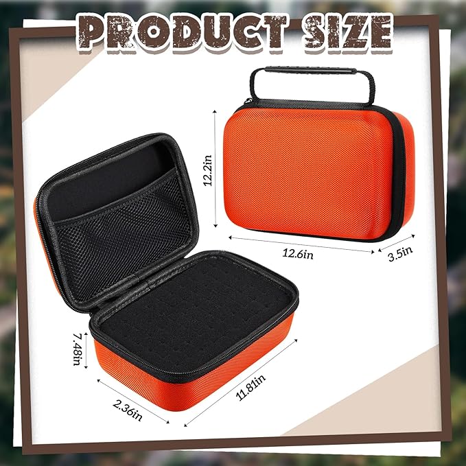 Relaxweex EVA Hard Case with Customizable Foam 12.6 x 8.3 x 3.5 Inch Protective EVA Carrying Case Shockproof Outdoor for Camera, Digital Products, Electronic Instruments with Knife, Orange