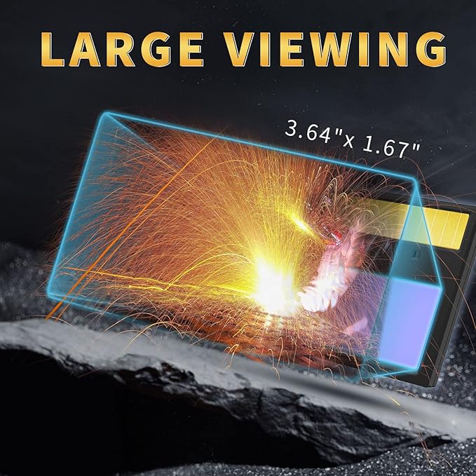 TRQWH HD Auto Darkening Welding Lens 4.33"x3.54" Solar True Color Filter with 2 Arc Sensor Adjustable Shade Range 4/9-13 Replacement Welding Helmet Accessories for TRQWH Welding Hood