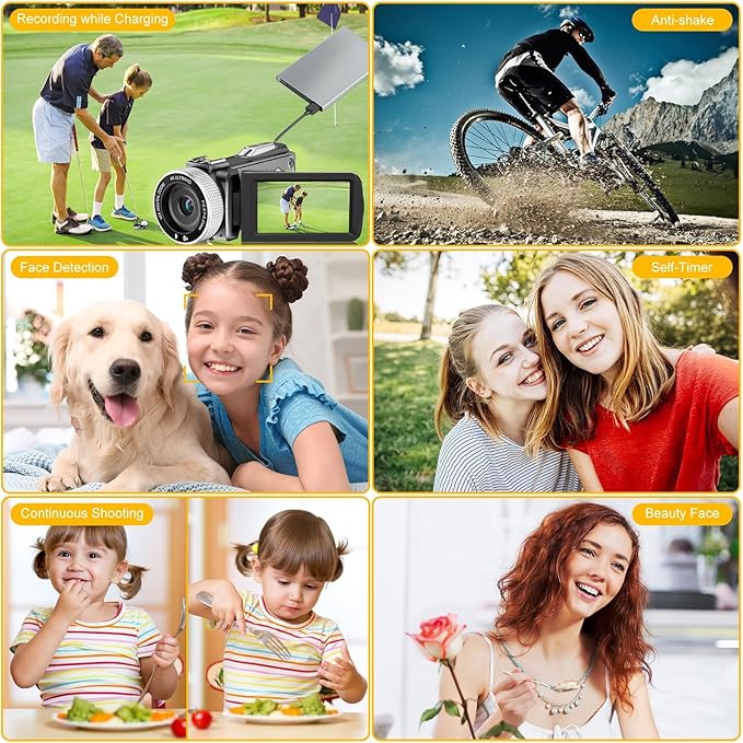 4K Video Camera Camcorder - 48MP 30FPS with Wireless Lavalier Mic & External Mic | 3" Ultra HD Screen, 18X Digital Zoom | Vlogging/YouTube Recorder + 32GB SD Card Included