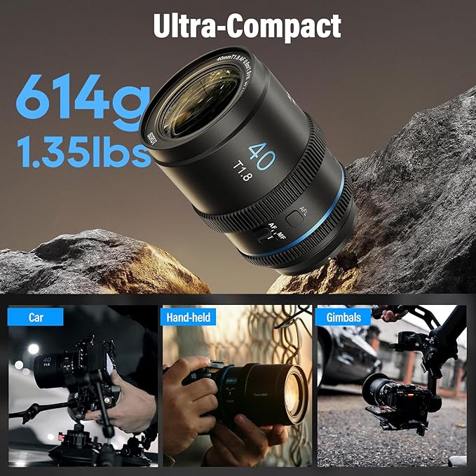 SIRUI 40mm T1.8 1.33X Anamorphic Lens, S35 Autofocus Lens for Z Mount Cameras, Z5, Z50, Z6/6II, Z7/7II, ZFC, Z8, Z9 (Blue Flare)