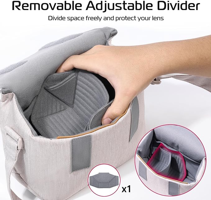 ULANZI 3L Camera Bag, Beige Gray, 9.1x4.3x7.1in, Professional SLR/DSLR Crossbody Shoulder Case for Sony Canon Nikon Mirrorless Cameras, Splash-Proof Polyester Lightweight 235g