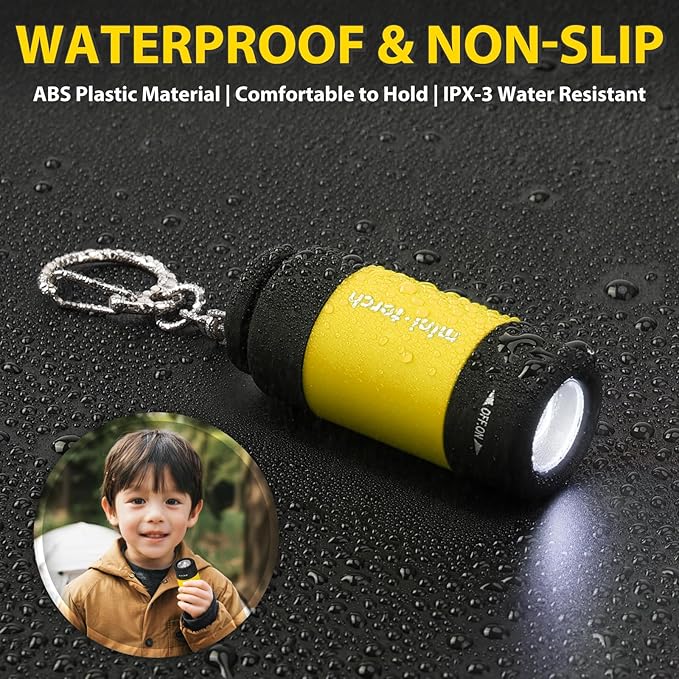 6-Pack Small Keychain Flashlights, LED Pocket Keychain Light with White Light, Waterproof USB Rechargeable Mini Flashlights in Bulk for Kids and Adults Emergency, Camping, Night Reading
