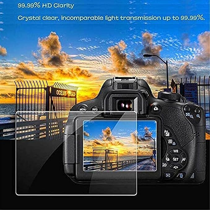 PCTC Tempered Glass LCD Screen Protector Films Compatible for Canon EOS 6D Mark II 2 6DII Protective Cover (3 + 2 Pack)