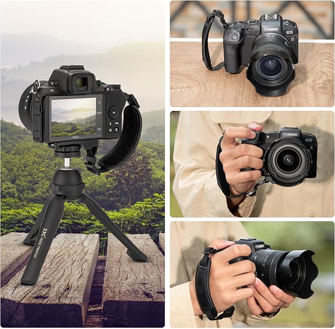 JJC Camera Hand Grip Strap for Canon EOS R8 R10 R7 R5 C R6 Mark III II R RP 90D 5DM4 Rebel T7 T8i T7i T6i T6 SL3 4000D Sony A6700 ZR Z30 Coolpix P950 P900 for Panasonic Lumix GX85 G85 GH4 G100 FZ80