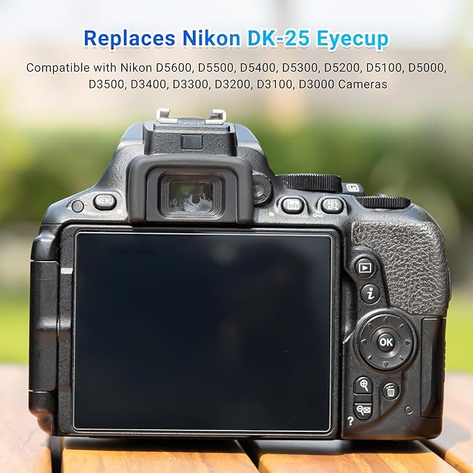 JJC 2-Pack Eyecup Eyepiece Eye Cup Viewfinder for Nikon D3400 D3500 D3200 D5100 D5200 D5300 D5500 D5600 D5000 D3300 D3100 D3000,Replaces Nikon DK-25 Eyecup Eyepiece
