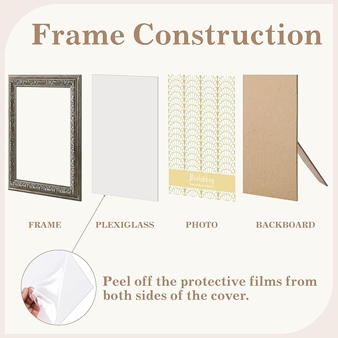 VIOLABBEY 12x16 Picture Frame Sliver, Vintage Photo Frames Ornate without Mat for Wall Hanging