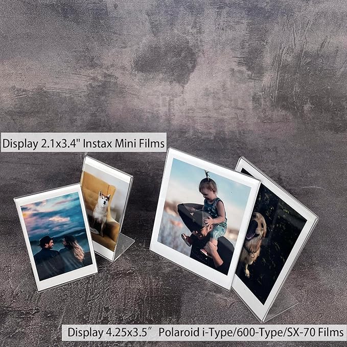 LAGIPA 2x3 Instax Mini Picture Frame, Desk Polaroid Photo Frame, Cute Small Wallet Size Acrylic Photo Frame for Fujifilm Instax Mini Instant Films (5 Packs)