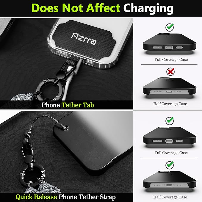 Azrra Adjustable Crossbody Phone Lanyard: Universal Crossbody Phone Strap Adjustable Cell Phone Lanyard for iPhone Samsung