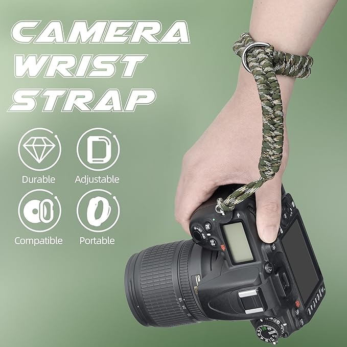 SUNYA Camera Wrist Strap for Photographers Paracord Rope Camera Hand Strap Compatible for DSLR or Mirrorless Camera