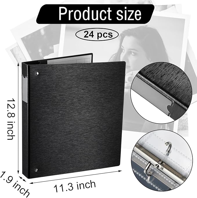 Protective Photo Slide Storage Box Set - 50 Pages Acid Free Protector 3 Ring Pocket Binder With Plastic Sleeves - Holds 20 35mm Slides Each Page - Presentation Book for Organizing