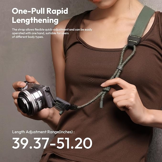ULANZI CSS2 U-Snap Camera Strap, Quick Release Neck Shoulder Strap with 60kg Load Capacity, Adjustable Padded Anti-Slip Strap for DSLR Mirrorless Camera Binocular Camcorder (Frost Green)