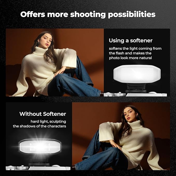 K&F CONCEPT Camera Flash Light, Camera Speedlite GN12/5600K, Built-in 2000mAh Battery Compatible with Canon/Fujifilm/Olympus and Other DSLR Digital Cameras, Speedlight with Single Contact Hot Shoe