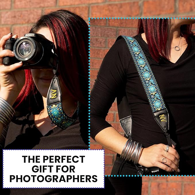 Art Tribute Camera Strap for All DSLR and Mirrorless Cameras. Add Your Name Or Initials Make It a Personalized Gift