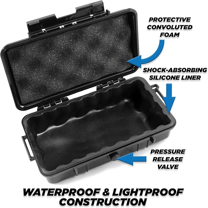CASEMATIX Hard Shell 35mm Film Case for 35mm and 120 Film - 9" Waterproof & Lightproof Film Holder and Film Roll Container for up to 16 x 35mm Film Rolls or 10 x 120 Film Rolls, Travel Case Only