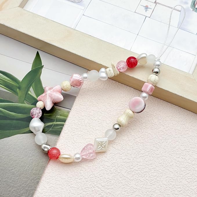 Beaded Camera Wrist Strap Cute Digital Camera Charm Lanyard Phone Chain Keychain Beaded Phone Lanyard Bag Charm