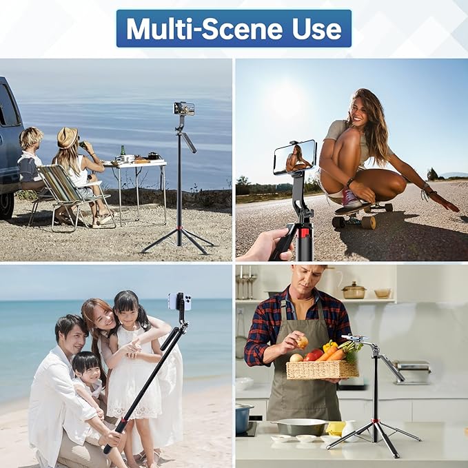 ULANZI MA09 71'' Phone Tripod, Selfie Stick Cell Phone Tripod Stand with Wireless Remote Control 360° for Rotation Travel Selfie Video Recording Live Compatible with iPhone Android Camera Action GoPro
