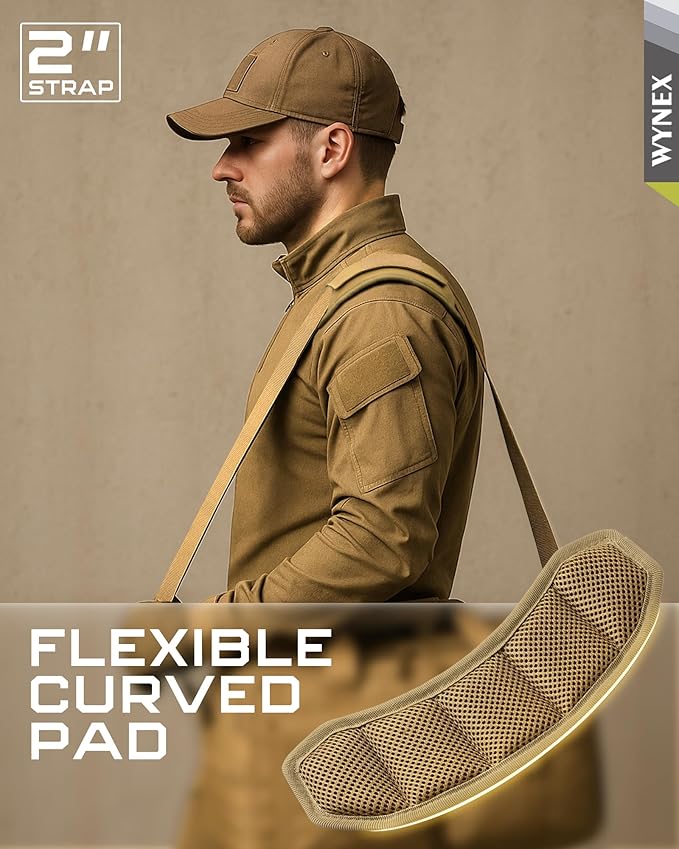 WYNEX Shoulder Strap Pad for Tactical Pouch, Universal Bag Strap with Detachable Thick Pad Single Shoulder Straps Replacement