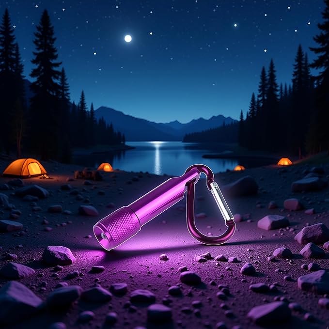 BWESOO Purple Mini Bright Key Ring Portable Pocket Torch,Keychain LED Flashlight, Bike Headlights for EDC, Night Reading, Camping, Power Outage, Emergency Sports and Outdoors