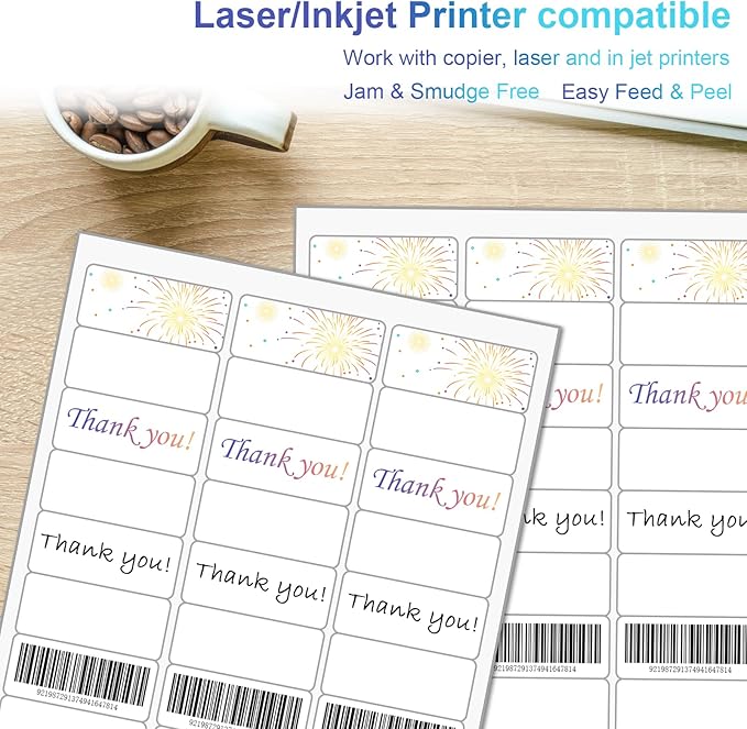 30 UP Labels 1"x2-5/8" Mailing Labels Shipping Address FBA Labels for Laser/Inkjet Printers, White Blank Sticker Name Tags, Printable Address Labels (500 Sheets, 15,000 Labels)