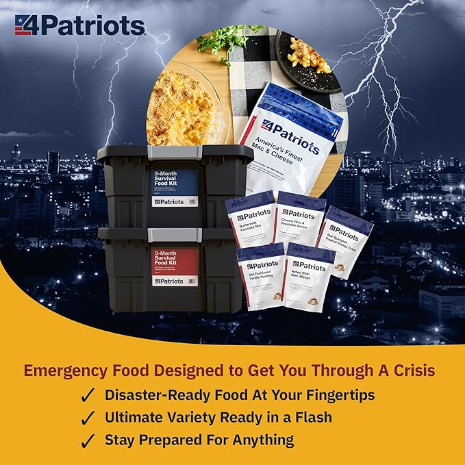 4Patriots 1-Year Survival Food Kit: Emergency Food Supply Designed to Last 25 Years, 2,752 Servings
