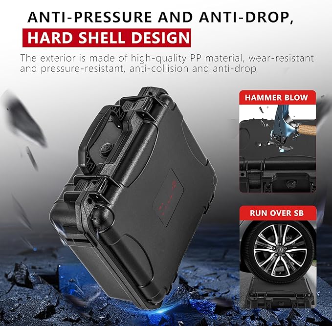 Hard Case Organizer For Gopro Hero 13/12/11/10/9/8 Media Mod/Volta/Protective Housing/Chest Mount Creator Edition Accessories Waterproof Travel Storage Carrying Case 12.4 * 4.7 * 10.4inch