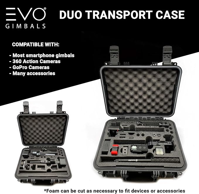 EVO Gimbals Duo Gimbal Case for Small GoPro Gimbals & Smartphone Stabilizers | Made in USA | Compatible with EVO GP-PRO, EVO SS, EVO PRO, EVO Shift Feiyu Tech G4-G6 Zhiyun Z1 Rider-m Smooth Q Smooth4