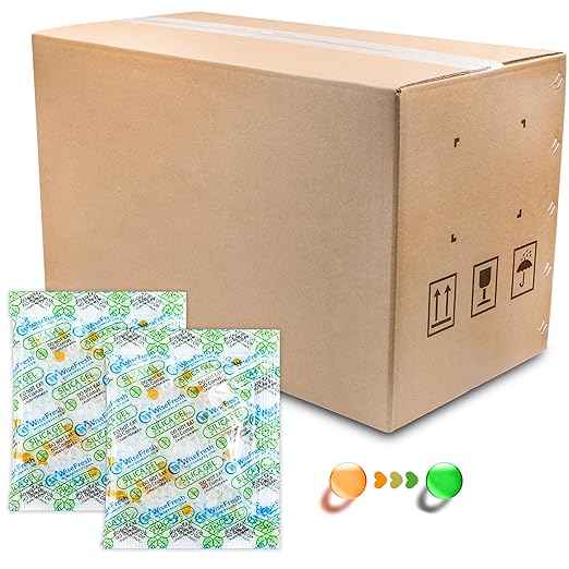 Silica Gel Packets, 10 Gram Food Safe Desiccant Packs, Orange to Green Indicating- Moisture Absorbers for Storage (10G/750Pcs)
