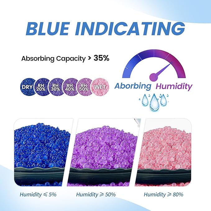 Premium Blue to Pink 3mm Silica Beads, Reusable Desiccant Bulk for 3D Filament, Electronics, Cameras, Jewelry, and Safes (Blue to Pink, 9 LBS)