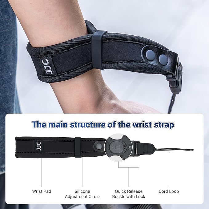 Upgraded Quick Release Soft Neoprene Camera Hand Wrist Grip Strap with Thinner Lanyard for Canon EOS R50 R50 V R100 R7 R10 M50 Mark II Lumix ZS99 S5IIX S5II S1RII S9 for Fuji GFX 100 II Coolpix P950