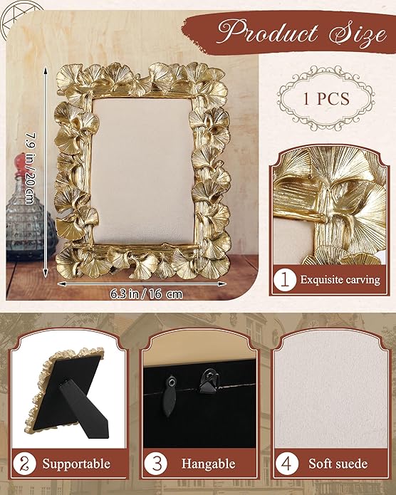 Jewelry Display Stand Vintage Necklace Organizer Ring Holder Earring Tray Resin Jewelry Photography Props Frame with Velvet Backing for Gifts