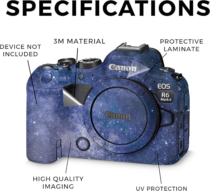 Camera Skin Compatible with Canon EOS R6 Mark II Camera (2022) - Blue Stars - Premium 3M Vinyl Protective Wrap Decal Cover - Easy to Apply | Crafted in The USA by MightySkins