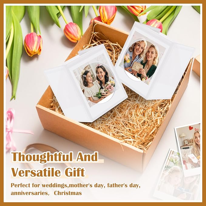 DARCKLE Mini Polaroid Frame & Photo Storage Box,4.2’’x3.5’’ Instax Frame,With magnetic sliding cover for Polaroid i-Type/600/SX-70 Film/Instax Mini Film,Wedding Guest Book Alternative